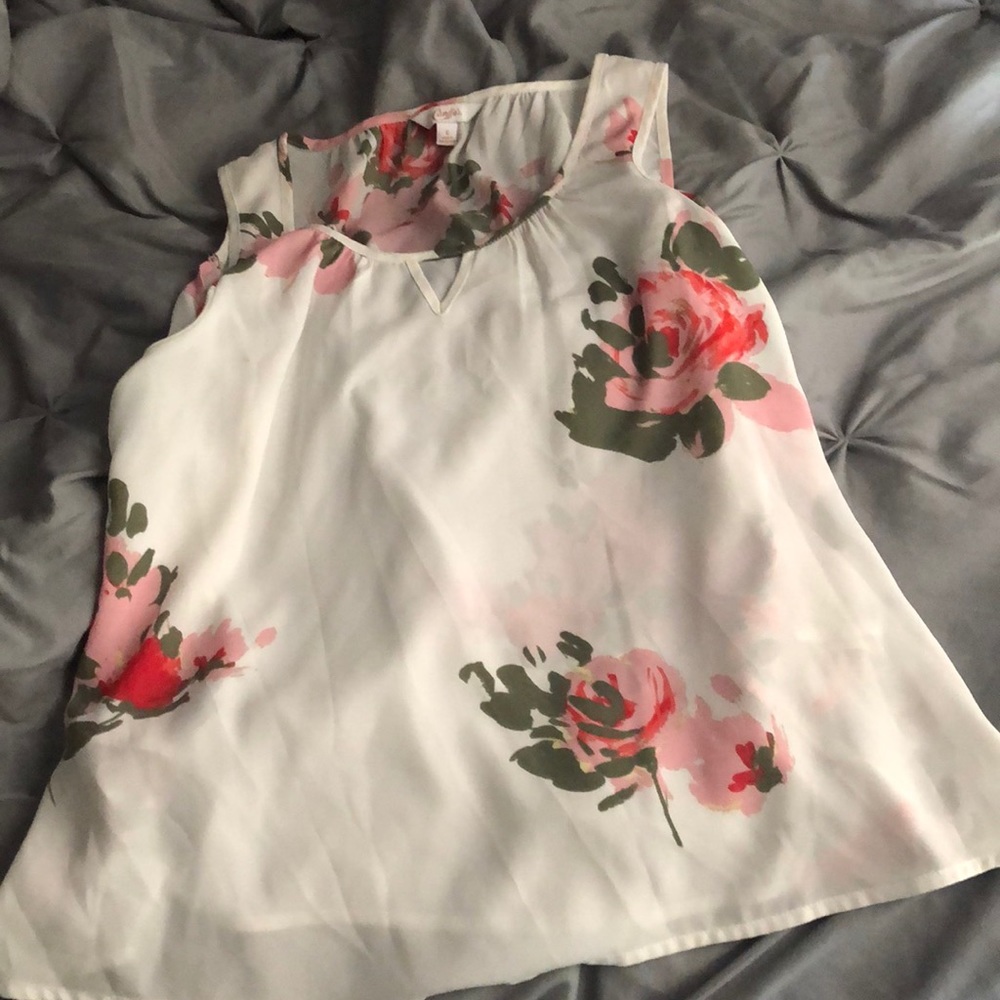 White tank top with flowers